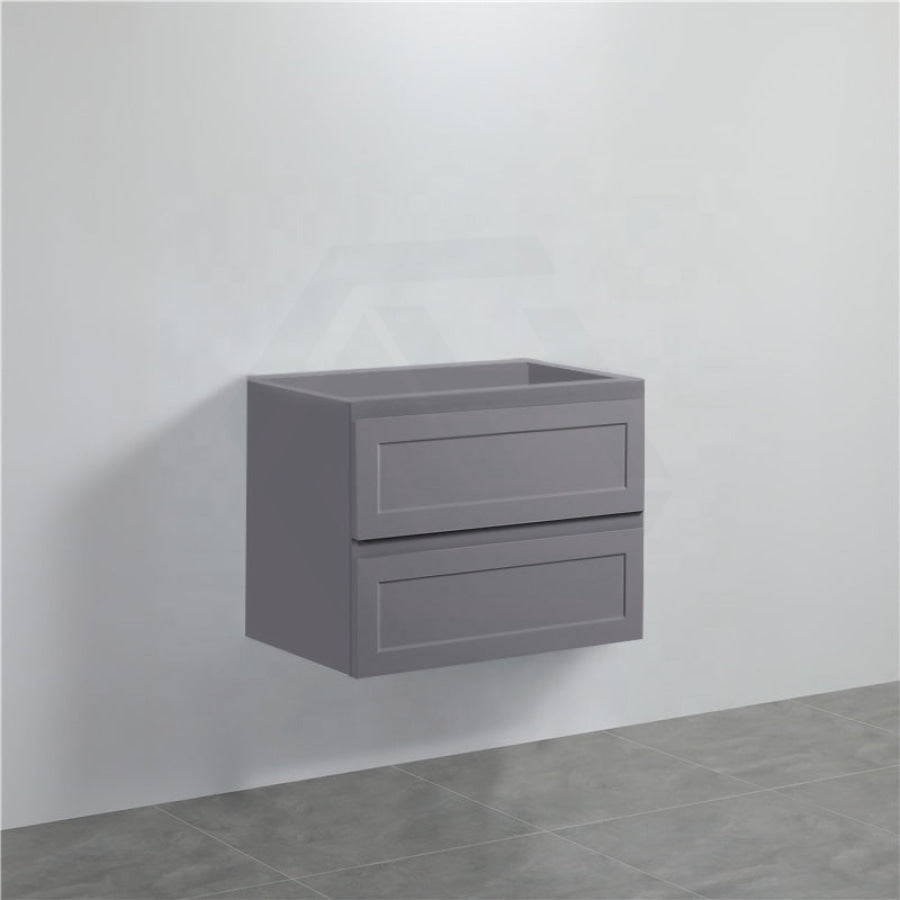 600-1500Mm Wall Hung Pvc Vanity With Matt Grey Finish For Bathroom Cabinet Only&Ceramic/Poly Top