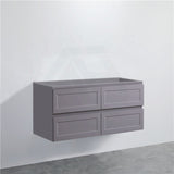 600-1500Mm Wall Hung Pvc Vanity With Matt Grey Finish For Bathroom Cabinet Only&Ceramic/Poly Top