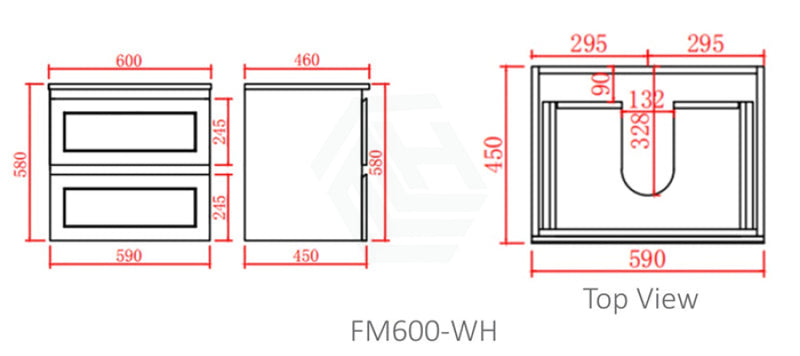 600-1500Mm Wall Hung Pvc Vanity With Matt Grey Finish For Bathroom Cabinet Only&Ceramic/Poly Top