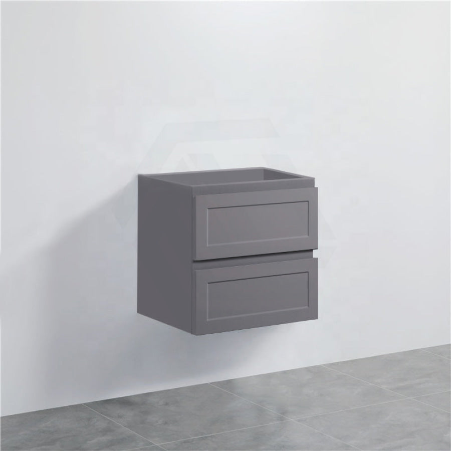 600-1500Mm Wall Hung Pvc Vanity With Matt Grey Finish For Bathroom Cabinet Only&Ceramic/Poly Top