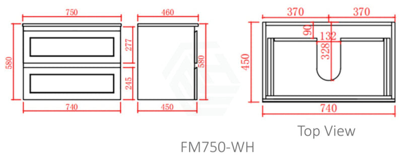 600-1500Mm Wall Hung Pvc Vanity With Matt Grey Finish For Bathroom Cabinet Only&Ceramic/Poly Top