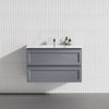 600-1500Mm Wall Hung Pvc Vanity With Matt Grey Finish For Bathroom Cabinet Only&Ceramic/Poly Top