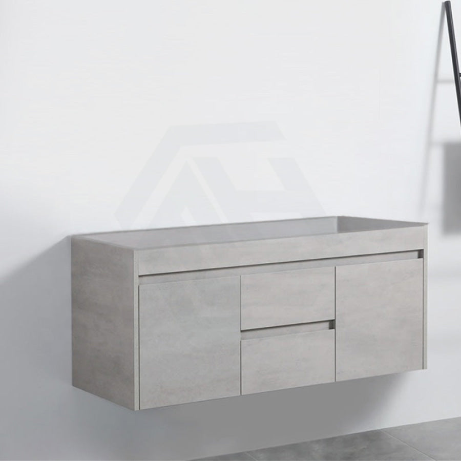 600-1500Mm Wall Hung Vanity Concrete Grey Finish Plywood Cabinet Only For Bathroom Vanities