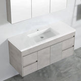 600-1500Mm Wall Hung Vanity Concrete Grey Finish Plywood Cabinet Only For Bathroom Vanities