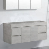 600-1500Mm Wall Hung Vanity Concrete Grey Finish Plywood Cabinet Only For Bathroom Vanities