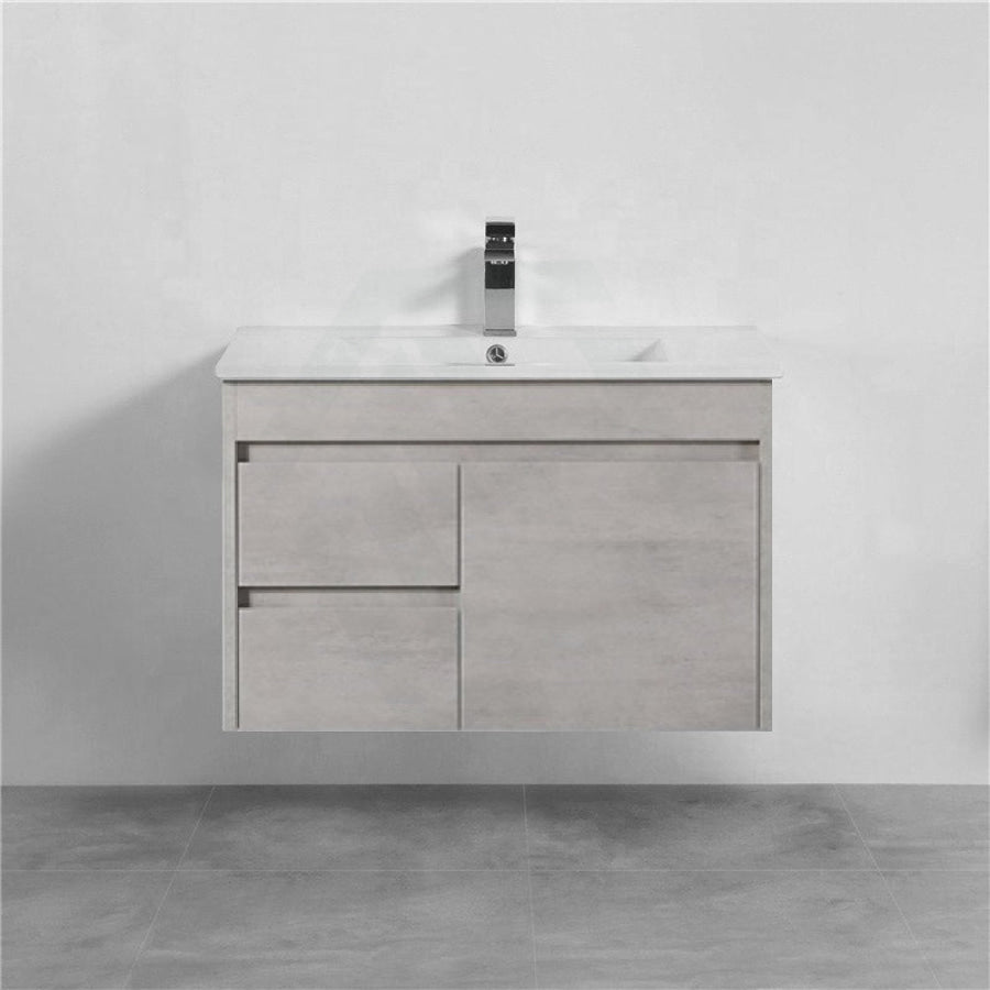 600-1500Mm Wall Hung Vanity Concrete Grey Finish Plywood Cabinet Only For Bathroom Vanities