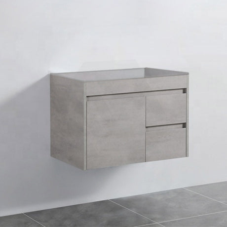 600-1500Mm Wall Hung Vanity Concrete Grey Finish Plywood Cabinet Only For Bathroom Vanities