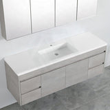 600-1500Mm Wall Hung Vanity Concrete Grey Finish Plywood Cabinet Only For Bathroom 1500Mm -