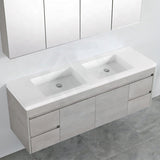 600-1500Mm Wall Hung Vanity Concrete Grey Finish Plywood Cabinet Only For Bathroom 1500Mm -