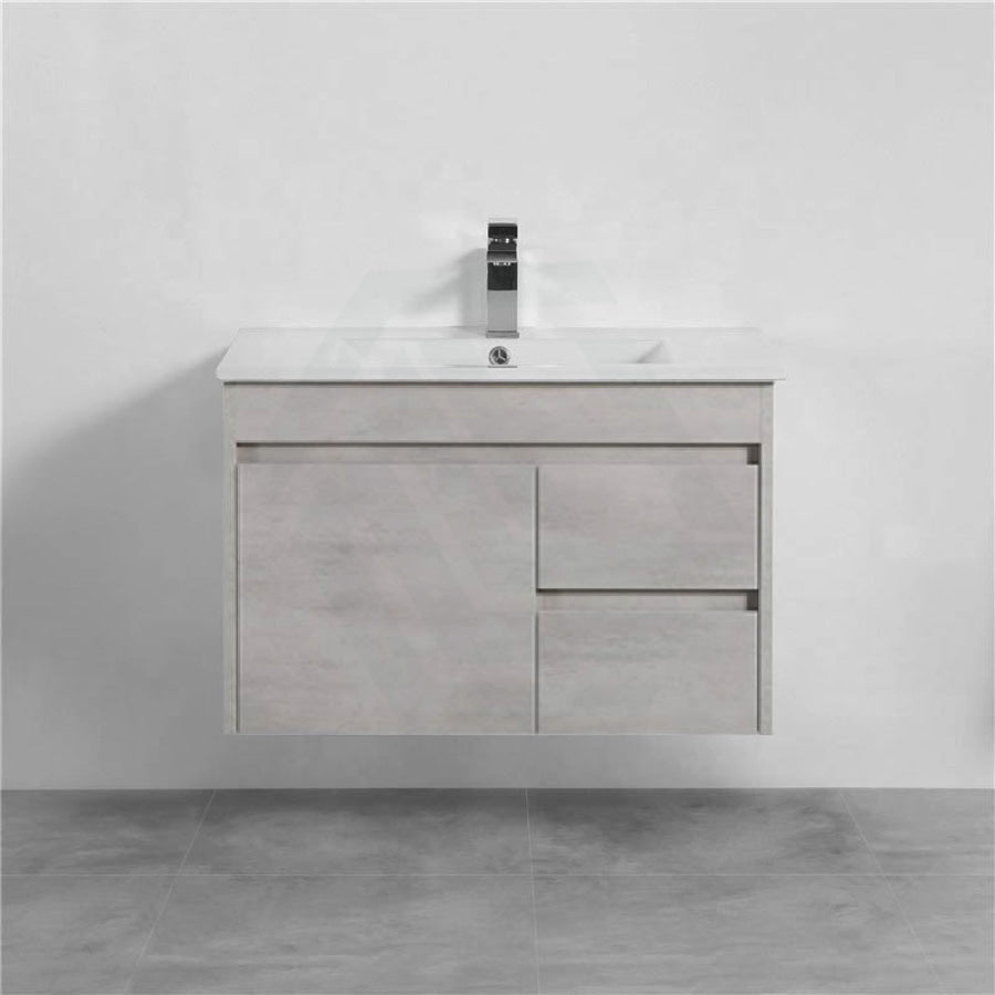 600-1500Mm Wall Hung Vanity Concrete Grey Finish Plywood Cabinet Only For Bathroom Vanities