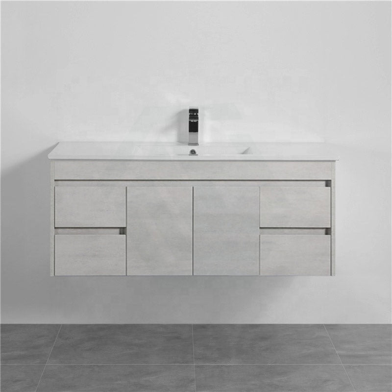 600-1500Mm Wall Hung Vanity Concrete Grey Finish Plywood Cabinet Only For Bathroom Vanities