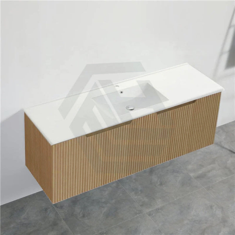 600-1500Mm Wall Hung Vanity Fluted Style American Oak Color Pvc Coating 1500Mm / With Classic