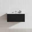 600-1500Mm Wall Hung Vanity Fluted Style Matt Black Color Pvc Coating Bathroom Vanities