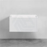 600-1500Mm Wall Hung Vanity Fluted Style Matt White Color Pvc Coating Bathroom Vanities