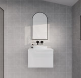 600-1500Mm Wall Hung Vanity Fluted Style Matt White Color Pvc Coating Bathroom Vanities