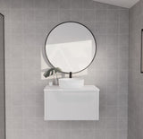 600-1500Mm Wall Hung Vanity Fluted Style Matt White Color Pvc Coating Bathroom Vanities