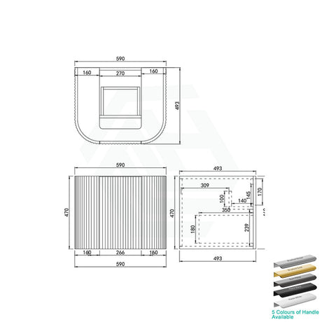 600-1800Mm Ceto Avalon Matt Black Wall Hung Bathroom Pvc Vanity With Soft Closing Drawers Curve Edge