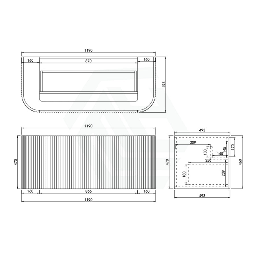 600-1800Mm Ceto Avalon Matt White Wall Hung Bathroom Pvc Vanity With Soft Closing Drawers Curve Edge