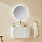 600-1800Mm Ceto Avalon Matt White Wall Hung Bathroom Pvc Vanity With Soft Closing Drawers Curve Edge