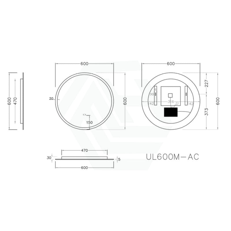 600/700/800Mm Led Mirror Acrylic Strip With Touch-Free Sensor Backlit Round Mirrors