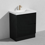 600/750/900/1200/1500Mm Ceto Brighton Freestanding Vanity With Kickboard Pvc Board Matt Black