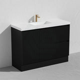 600/750/900/1200/1500Mm Ceto Brighton Freestanding Vanity With Kickboard Pvc Board Matt Black