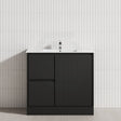 600/750/900/1200/1500Mm Ceto Brighton Freestanding Vanity With Kickboard Pvc Board Matt Black