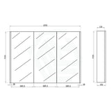 600/750/900/1200/1500Mm Dark Grey Wood Grain Pvc Filmed Wall Hung Shaving Cabinet 1200Mm Cabinets