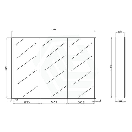 600/750/900/1200/1500Mm Dark Grey Wood Grain Pvc Filmed Wall Hung Shaving Cabinet 1200Mm Cabinets