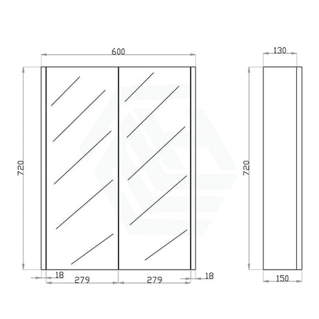 600/750/900/1200/1500Mm Dark Grey Wood Grain Pvc Filmed Wall Hung Shaving Cabinet 600Mm Cabinets