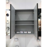 600/750/900/1200/1500Mm Dark Grey Wood Grain Pvc Filmed Wall Hung Shaving Cabinet Cabinets