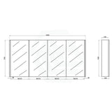 600/750/900/1200/1500Mm Dark Grey Wood Grain Pvc Filmed Wall Hung Shaving Cabinet 1500Mm Cabinets