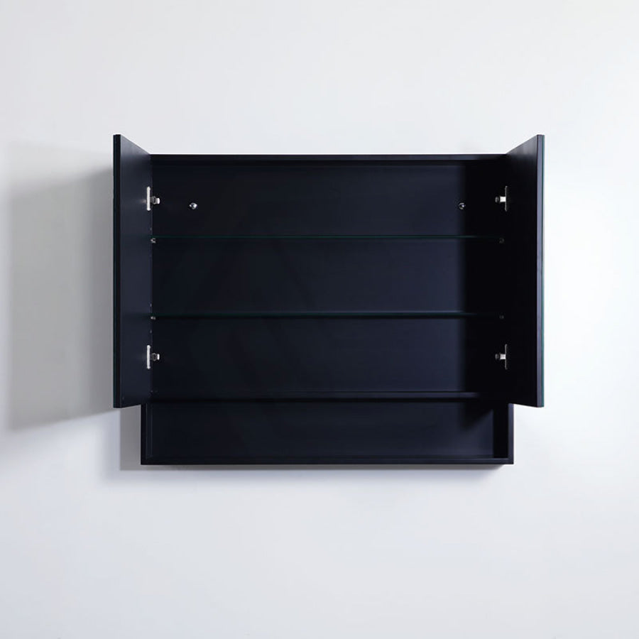 600/750/900/1200/1500Mm Fremantle Shaving Cabinet With Mirror Pvc Board Wall Hung Storage Matt Black