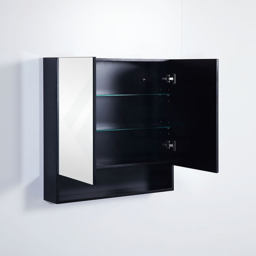 600/750/900/1200/1500Mm Fremantle Shaving Cabinet With Mirror Pvc Board Wall Hung Storage Matt Black