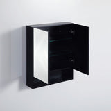 600/750/900/1200/1500Mm Fremantle Shaving Cabinet With Mirror Pvc Board Wall Hung Storage Matt Black