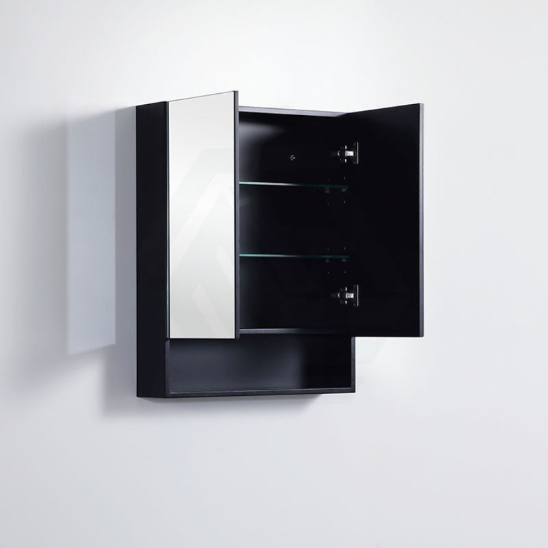 600/750/900/1200/1500Mm Fremantle Shaving Cabinet With Mirror Pvc Board Wall Hung Storage Matt Black