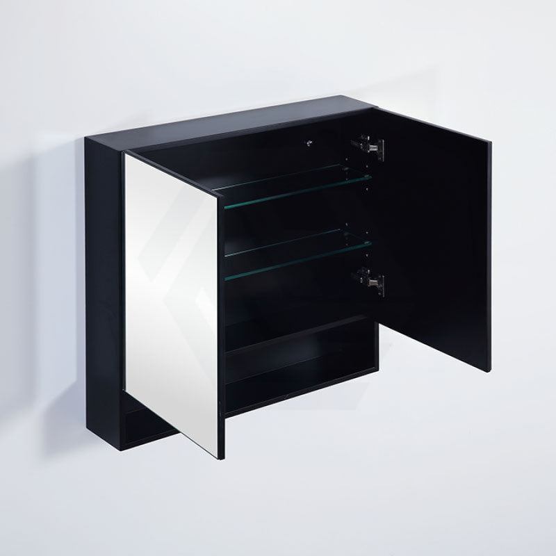 600/750/900/1200/1500Mm Fremantle Shaving Cabinet With Mirror Pvc Board Wall Hung Storage Matt Black