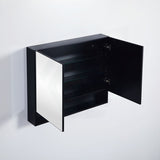 600/750/900/1200/1500Mm Fremantle Shaving Cabinet With Mirror Pvc Board Wall Hung Storage Matt Black