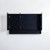 600/750/900/1200/1500Mm Fremantle Shaving Cabinet With Mirror Pvc Board Wall Hung Storage Matt Black