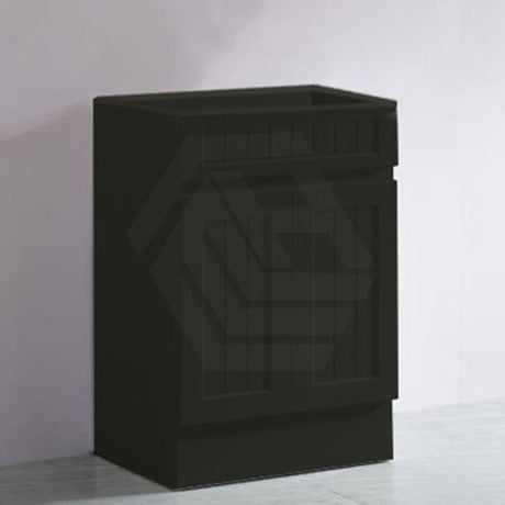 600/750/900/1200/1500Mm Hampton Freestanding With Kickboard Vanity Pvc Board Matt Black Linear