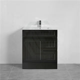 600/750/900/1200/1500Mm Hampton Freestanding With Kickboard Vanity Pvc Board Matt Black Linear