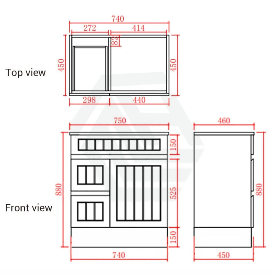 600/750/900/1200/1500Mm Hampton Freestanding With Kickboard Vanity Pvc Board Matt Black Linear