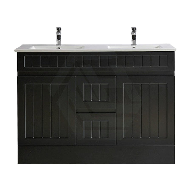 600/750/900/1200/1500Mm Hampton Freestanding With Kickboard Vanity Pvc Board Matt Black Linear