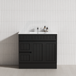 600/750/900/1200/1500Mm Hampton Freestanding With Kickboard Vanity Pvc Board Matt Black Linear