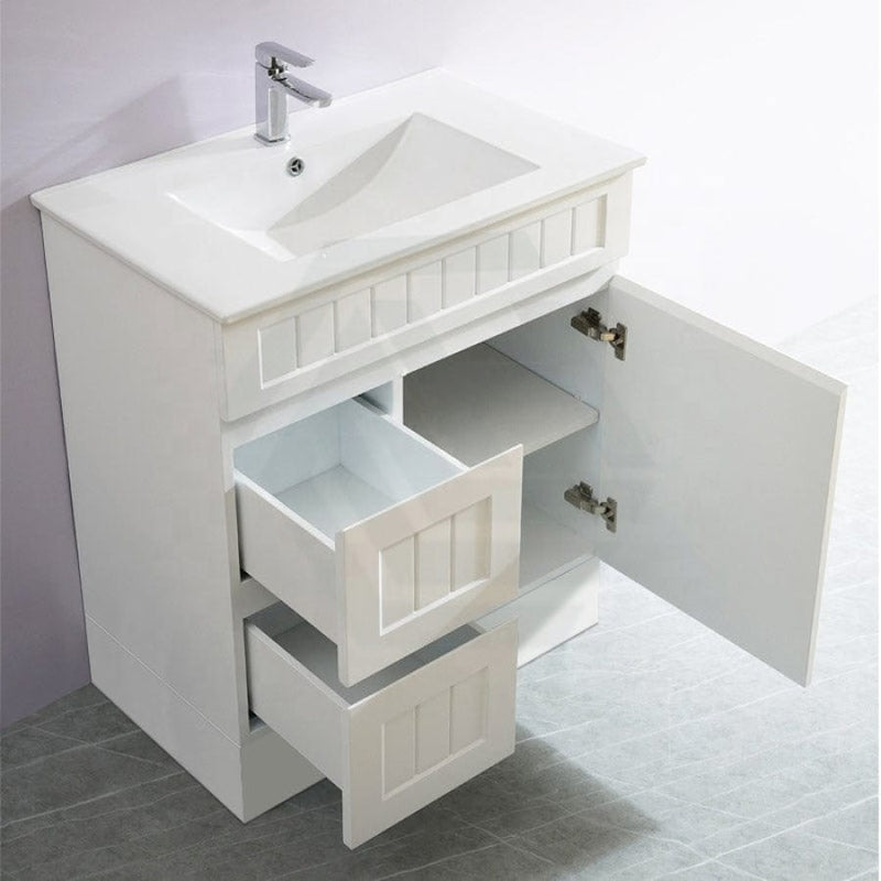 600/750/900/1200/1500Mm Hampton Freestanding With Kickboard Vanity Pvc Board Matt White Linear