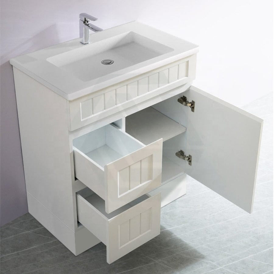 600/750/900/1200/1500Mm Hampton Freestanding With Kickboard Vanity Pvc Board Matt White Linear