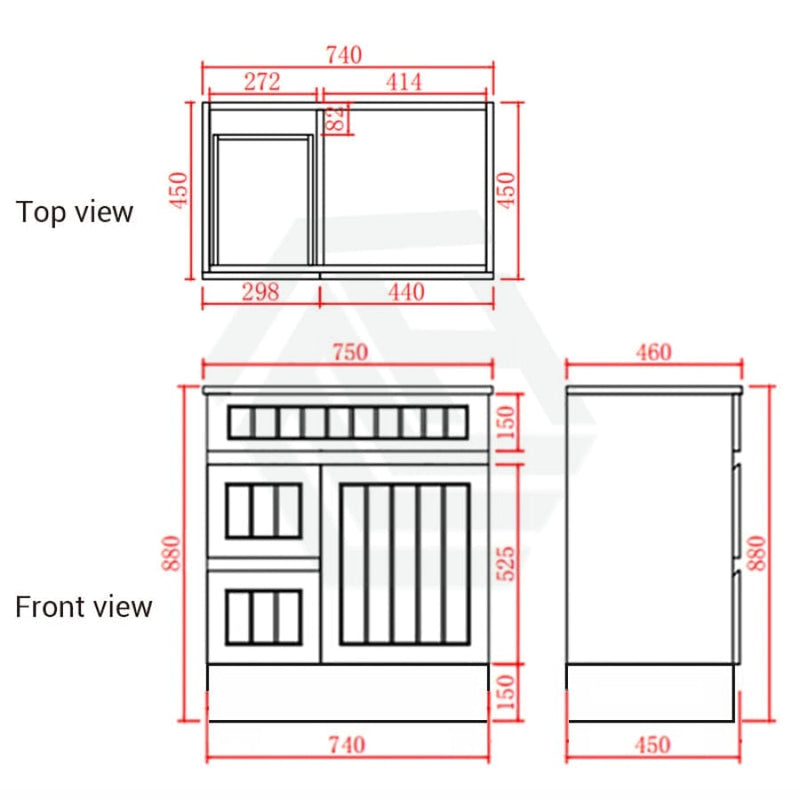 600/750/900/1200/1500Mm Hampton Freestanding With Kickboard Vanity Pvc Board Matt White Linear