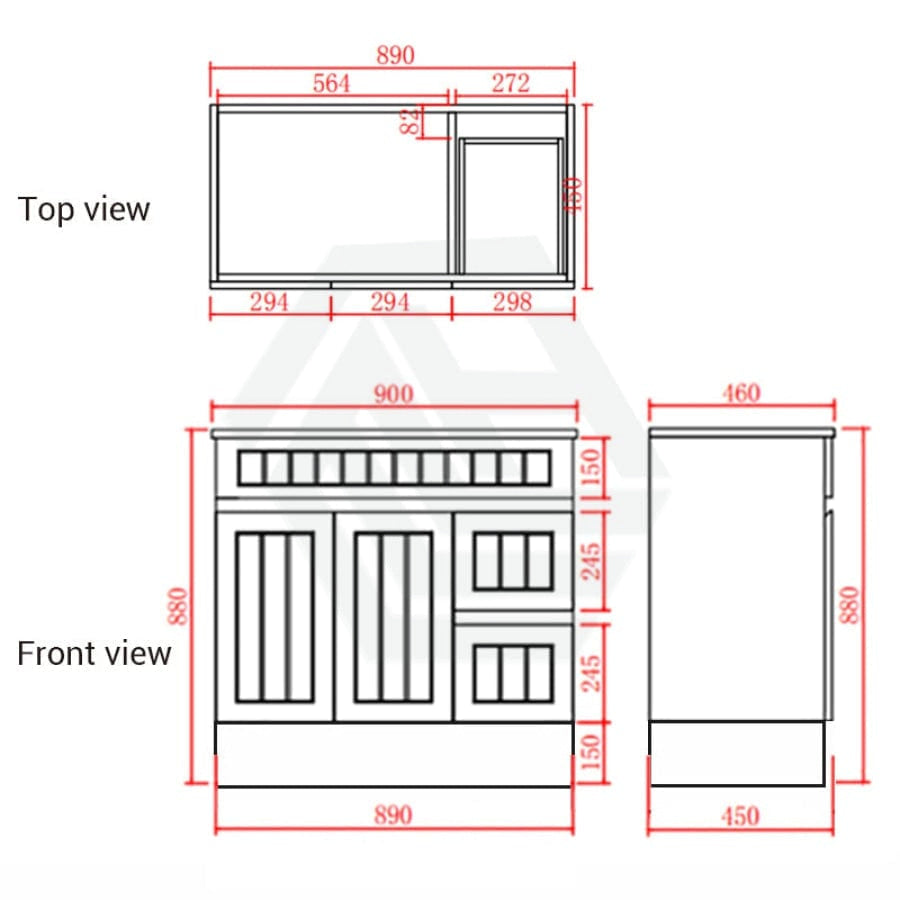 600/750/900/1200/1500Mm Hampton Freestanding With Kickboard Vanity Pvc Board Matt White Linear