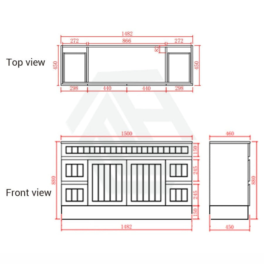 600/750/900/1200/1500Mm Hampton Freestanding With Kickboard Vanity Pvc Board Matt White Linear