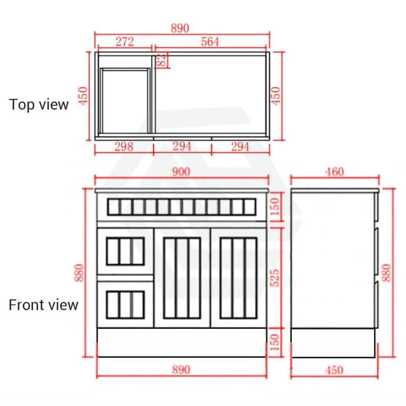 600/750/900/1200/1500Mm Hampton Freestanding With Kickboard Vanity Pvc Board Matt White Linear